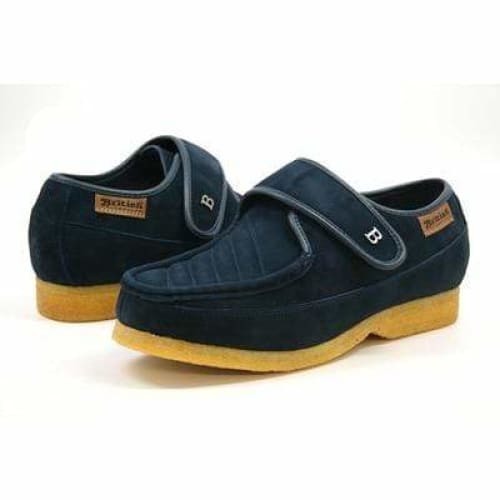 British Walkers Royal Old School Men's Navy Blue Leather And Suede Slip Ons Shoes by British Walkers – Don't Panic Shoes