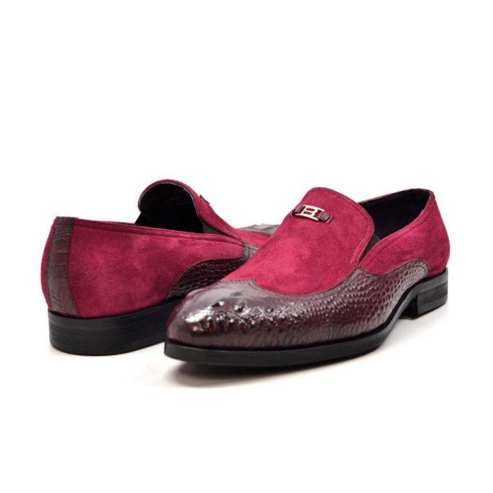 British Walkers Shiraz Croc Men's Crocodile Leather And Suede Loafers Shoes by British Walkers – Don't Panic Shoes