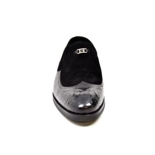 British Walkers Shiraz Crocs Men's Black Crocodile Leather And Suede Loafers Shoes by British Walkers – Don't Panic Shoes