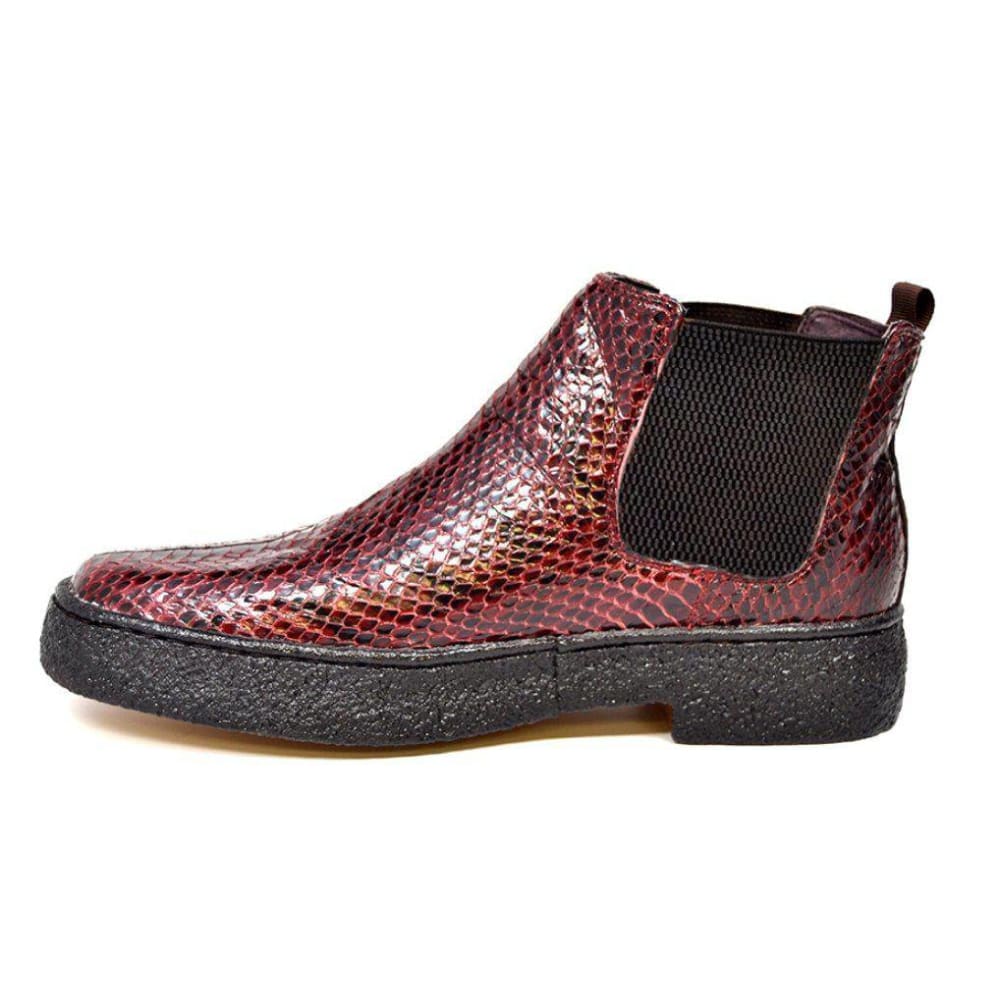 British Walkers Soho Limited Edition Men's Burgundy Snake Skin Leather Boots Shoes by British Walkers – Don't Panic Shoes