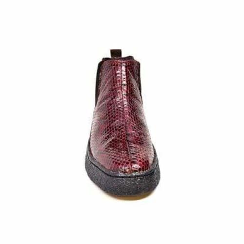 British Walkers Soho Men's Burgundy Snake Skin Custom Made Boots Shoes by British Walkers – Don't Panic Shoes