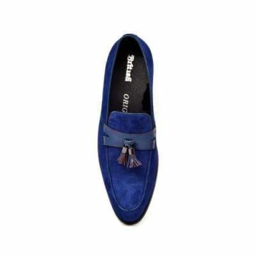 British Walkers Space Men's Navy Blue Suede And Leather Sophisticated Crepe Sole Loafers Shoes by British Walkers – Don't Panic Shoes