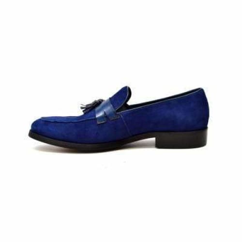 British Walkers Space Men's Navy Blue Suede And Leather Sophisticated Crepe Sole Loafers Shoes by British Walkers – Don't Panic Shoes