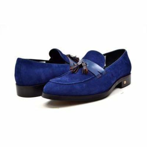 British Walkers Space Men's Navy Blue Suede And Leather Sophisticated Crepe Sole Loafers Shoes by British Walkers – Don't Panic Shoes