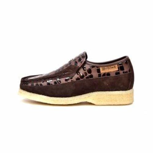 British Walkers Stone Men’s Brown Pattern Leather Crepe Sole
