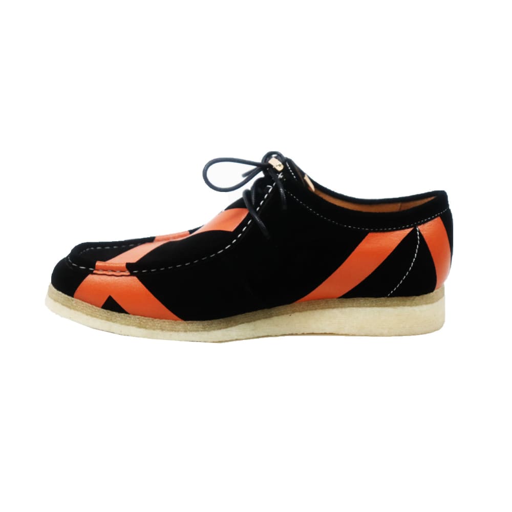 British Walkers Stripe Low Top Men's Black And Orange Suede Shoes by British Walkers – Don't Panic Shoes