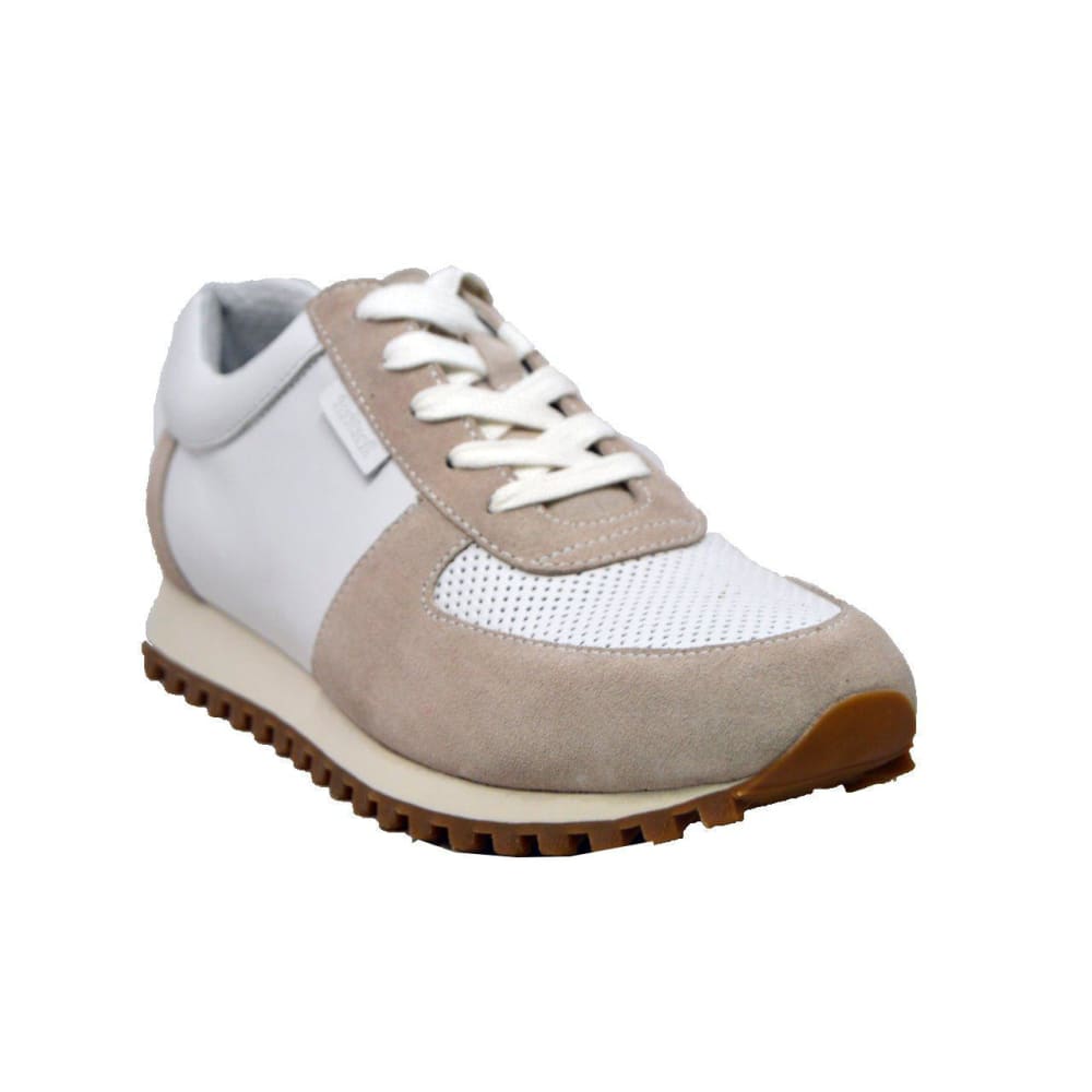 British Walkers Surrey Men's Beige & White Suede Low Tops – Refined 80s Heritage Sneaker Crafted For Everyday Sophistication Shoes by British Walkers – Don't Panic Shoes