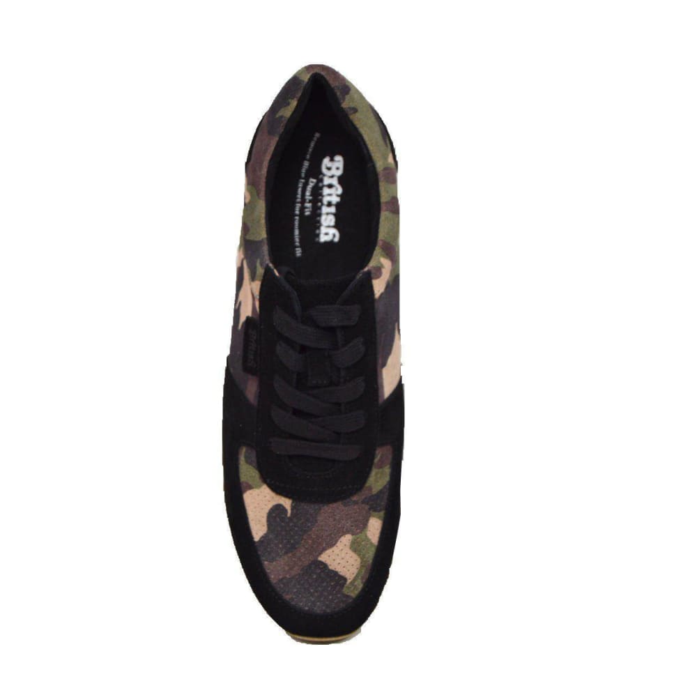 British Walkers Surrey Men's Black Camo Low Top Sneakers Shoes by British Walkers – Don't Panic Shoes