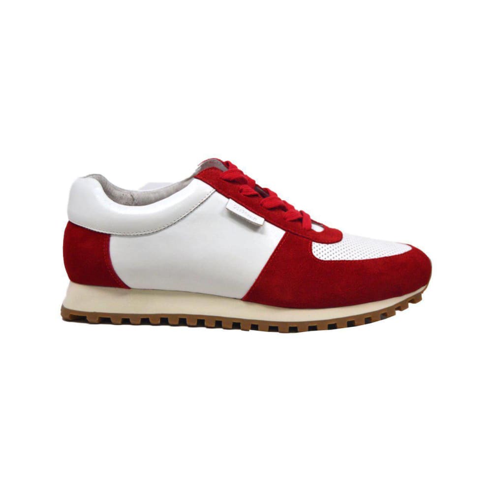 British Walkers Surrey Men's Red And Beige Low Top Sneakers Shoes by British Walkers – Don't Panic Shoes