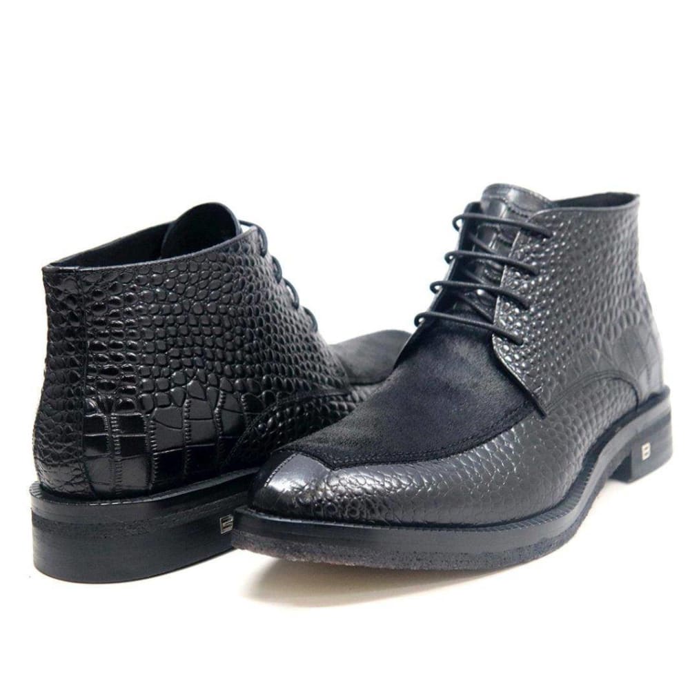 British Walkers Unique Men's Leather And Pony Skin High Top Boots Shoes by British Walkers – Don't Panic Shoes