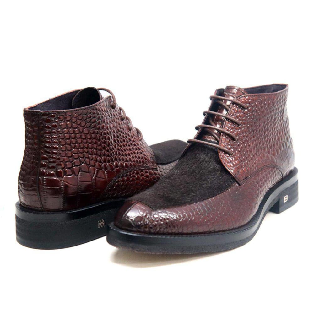 British Walkers Unique Men's Leather And Pony Skin High Top Boots Shoes by British Walkers – Don't Panic Shoes