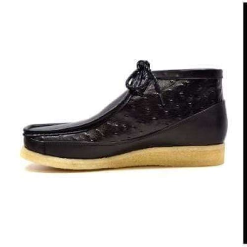 BritiSh Walkers Walker 100 – Black Ostrich Leather Men’s Chukka Boot | Exotic Premium Craft With Refined Power Style Shoes by British Walkers – Don't Panic Shoes