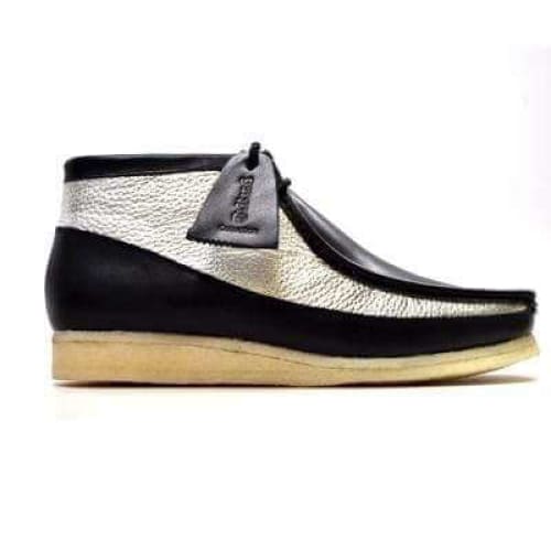 BritiSh Walkers Walker 100 – Black & Silver Leather Men’s Chukka Boot | Striking Two - Tone Design With Modern British Edge Shoes by British Walkers – Don't Panic Shoes