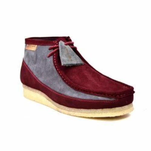 BritiSh Walkers Walker 100 – Burgundy & Gray Suede Men’s Chukka Boot | Smooth Two - Tone Craft With Modern Refined Style Shoes by British Walkers – Don't Panic Shoes