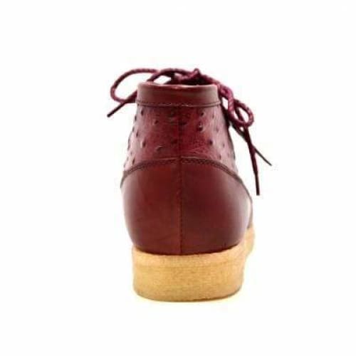 BritiSh Walkers Walker 100 – Burgundy Ostrich Leather Men’s Chukka Boot | Exotic Prestige Craft With Timeless Luxe Power Shoes by British Walkers – Don't Panic Shoes