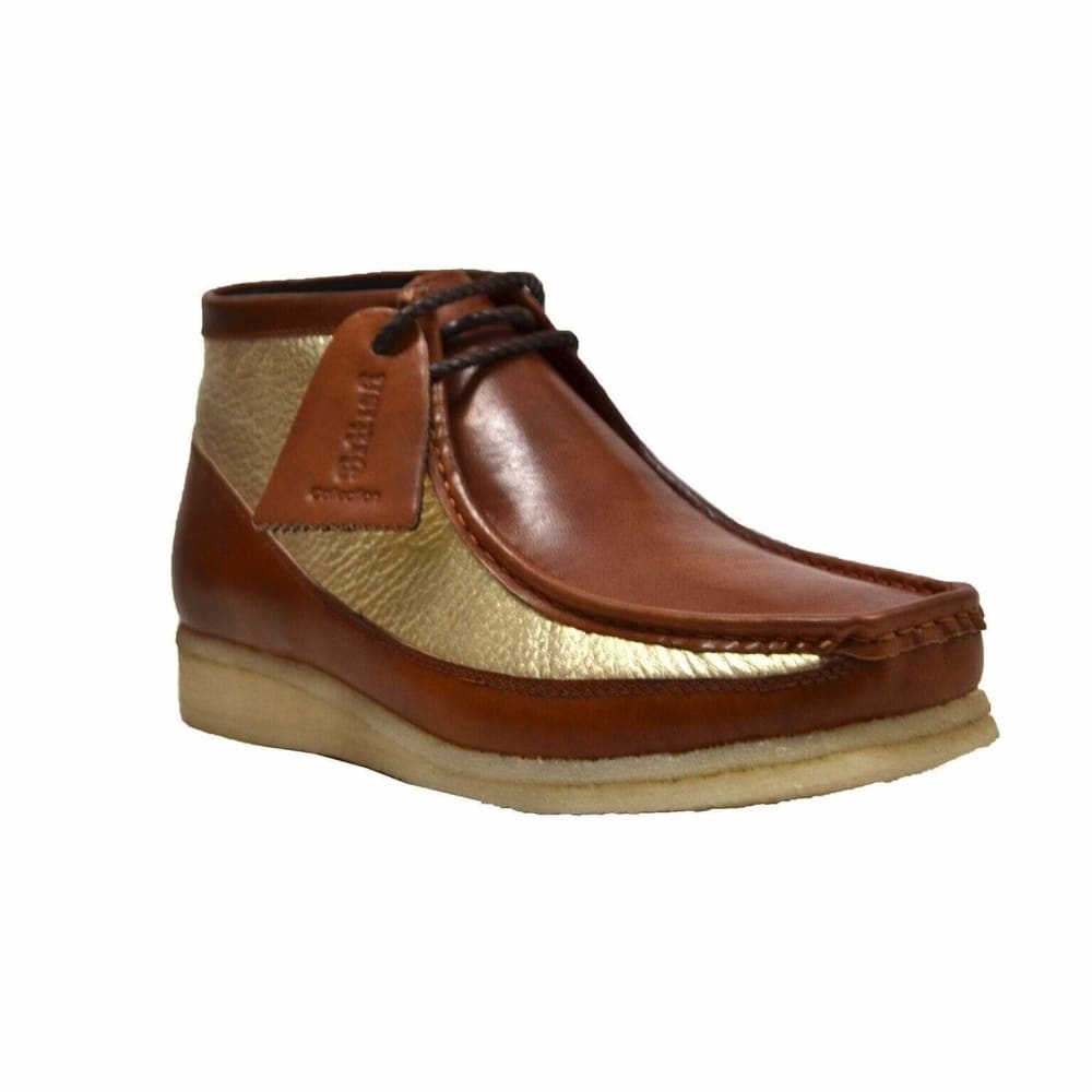 BritiSh Walkers Walker 100 – Cognac & Gold Leather Men’s Chukka Boot | Opulent Two - Tone Craft With Timeless British Prestige Shoes by British Walkers – Don't Panic Shoes
