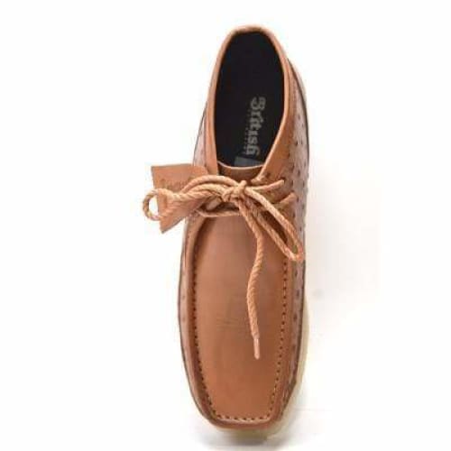 BritiSh Walkers Walker 100 – Cognac Ostrich Leather Men’s Chukka Boot | Exotic Craft With Heritage Prestige Style Shoes by British Walkers – Don't Panic Shoes