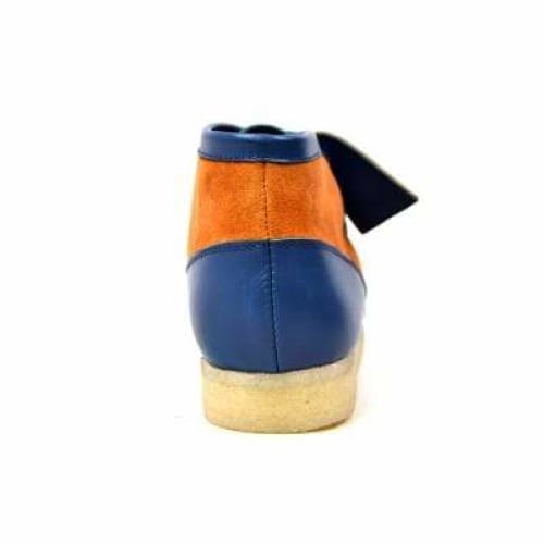 BritiSh Walkers Walker 100 – Navy & Orange Leather Men’s Chukka Boot | Bold Two - Tone Craft With Striking British Style Shoes by British Walkers – Don't Panic Shoes