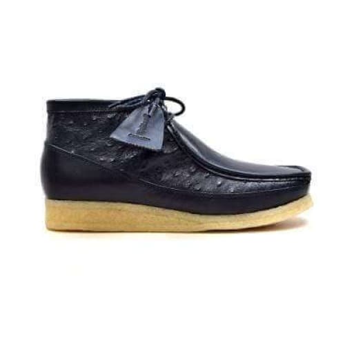 BritiSh Walkers Walker 100 – Navy Ostrich Leather Men’s Chukka Boot | Exotic Premium Craft With Modern Refined Style Shoes by British Walkers – Don't Panic Shoes