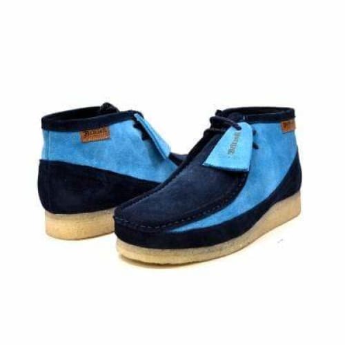 BritiSh Walkers Walker 100 – Navy & Sky Blue Suede Men’s Chukka Boot | Two - Tone Craft With Modern Street Elegance Shoes by British Walkers – Don't Panic Shoes
