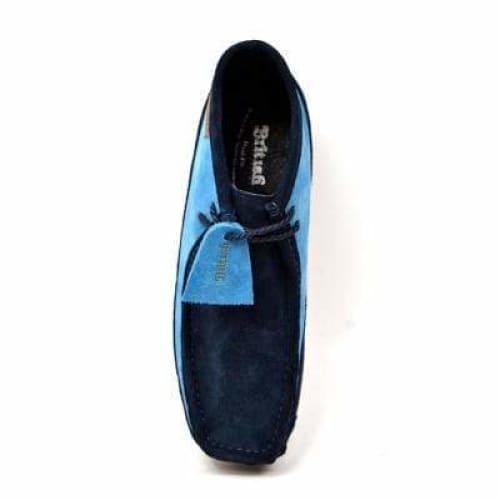 BritiSh Walkers Walker 100 – Navy & Sky Blue Suede Men’s Chukka Boot | Two - Tone Craft With Modern Street Elegance Shoes by British Walkers – Don't Panic Shoes