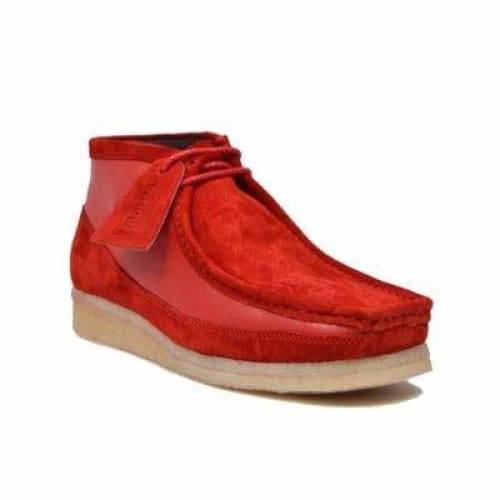BritiSh Walkers Walker 100 – Red Suede & Leather Men’s Chukka Boot | Bold Two - Tone Craft With Signature Heritage Style Shoes by British Walkers – Don't Panic Shoes