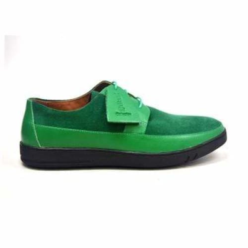 British Walkers Westminster Bally Style Men's Green Leather And Suede Low Top Sneakers Shoes by British Walkers – Don't Panic Shoes