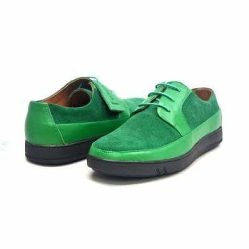 British Walkers Westminster Bally Style Men's Green Leather And Suede Low Top Sneakers Shoes by British Walkers – Don't Panic Shoes