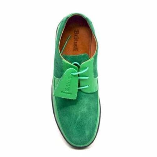 British Walkers Westminster Bally Style Men's Green Leather And Suede Low Top Sneakers Shoes by British Walkers – Don't Panic Shoes