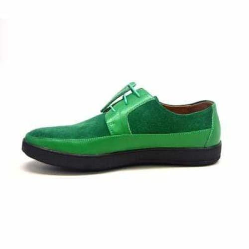 British Walkers Westminster Bally Style Men's Green Leather And Suede Low Top Sneakers Shoes by British Walkers – Don't Panic Shoes