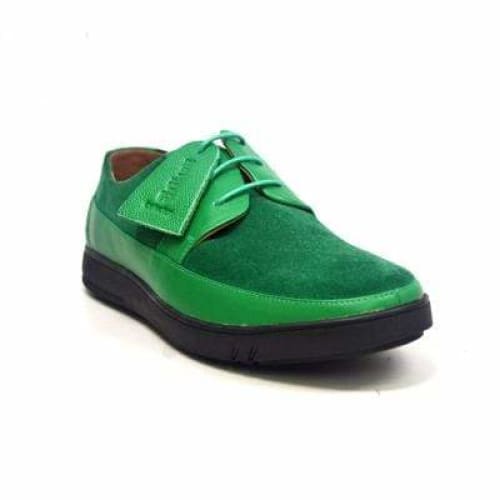 British Walkers Westminster Bally Style Men's Green Leather And Suede Low Top Sneakers Shoes by British Walkers – Don't Panic Shoes