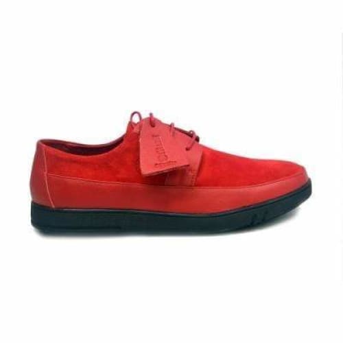 British Walkers Westminster Bally Style Men's Red Leather And Suede Low Top Sneakers Shoes by British Walkers – Don't Panic Shoes