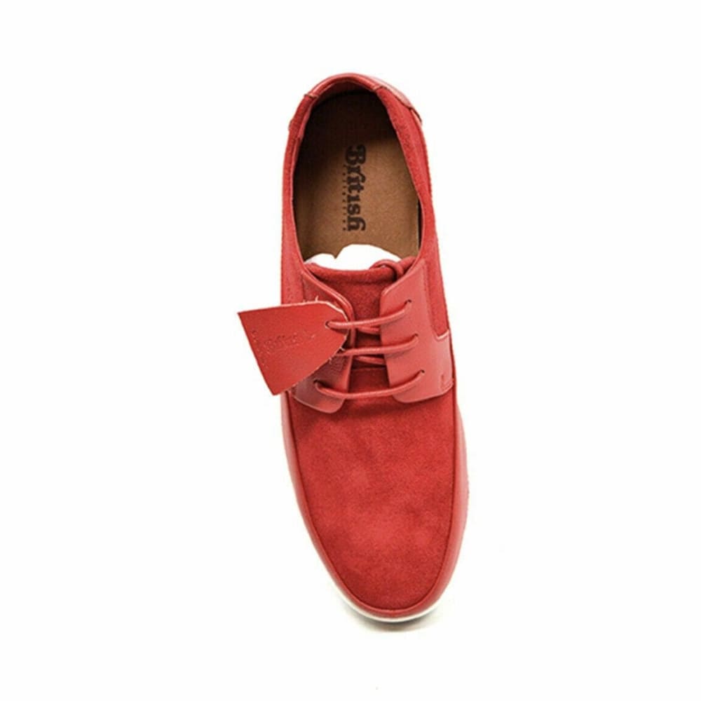 British Walkers Westminster Bally Style Men's Red Leather And Suede Low Top Sneakers Shoes by British Walkers – Don't Panic Shoes
