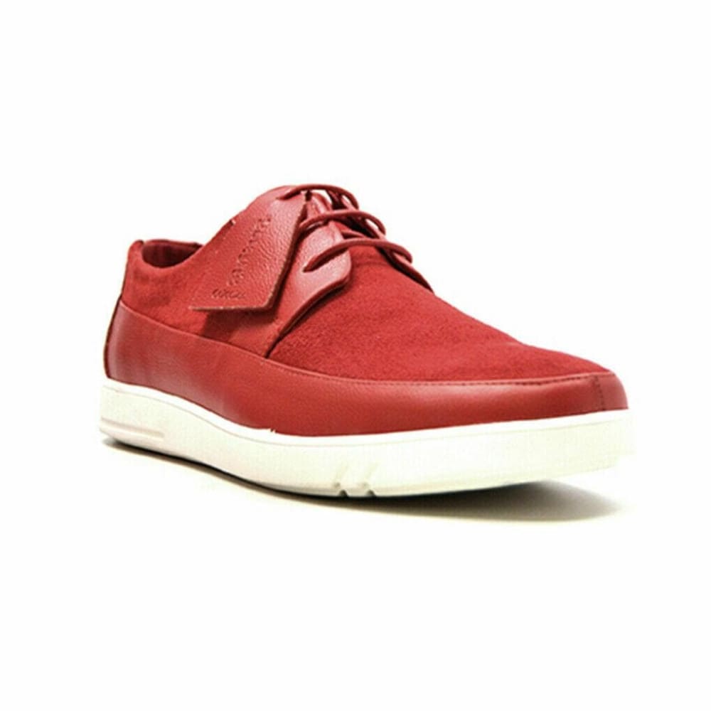 British Walkers Westminster Bally Style Men's Red Leather And Suede Low Top Sneakers Shoes by British Walkers – Don't Panic Shoes