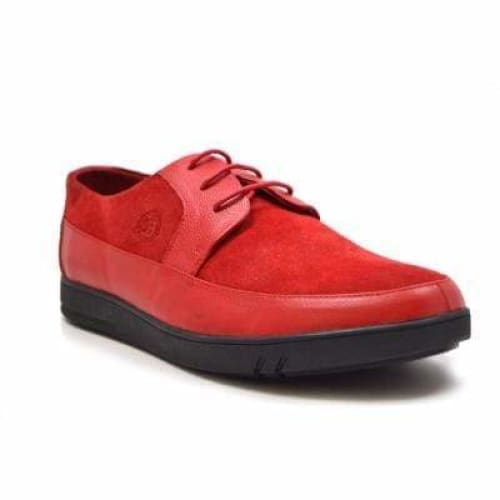 British Walkers Westminster Bally Style Men's Red Leather And Suede Low Top Sneakers Shoes by British Walkers – Don't Panic Shoes