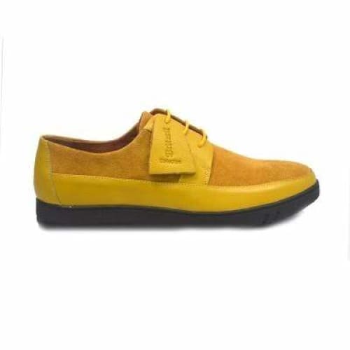 British Walkers Westminster Bally Style Men's Yellow Leather And Suede Low Top Sneakers Shoes by British Walkers – Don't Panic Shoes