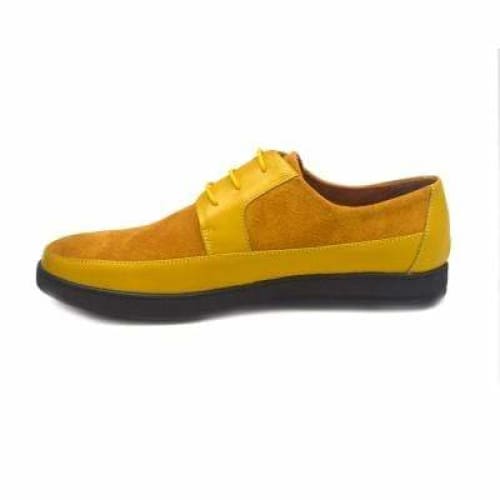 British Walkers Westminster Bally Style Men's Yellow Leather And Suede Low Top Sneakers Shoes by British Walkers – Don't Panic Shoes
