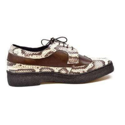 British Walkers Wingtip Low Cut Men's Brown Snake Leather Shoes by British Walkers – Don't Panic Shoes