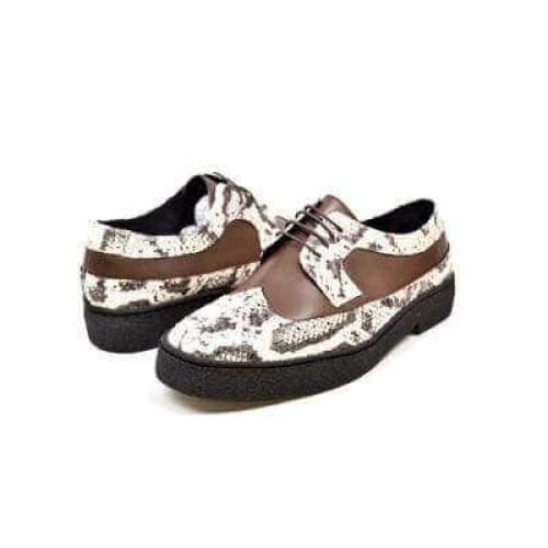 British Walkers Wingtip Low Cut Men's Brown Snake Leather Shoes by British Walkers – Don't Panic Shoes