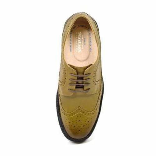 British Walkers Wingtip Low Cut Men's Olive Green Leather Oxfords Shoes by British Walkers – Don't Panic Shoes