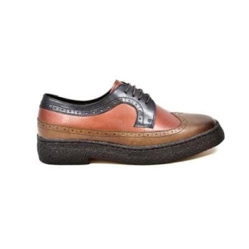 British Walkers Wingtip Men's 3 Tone Brown Rust And Navy Leather Oxfords Shoes by British Walkers – Don't Panic Shoes
