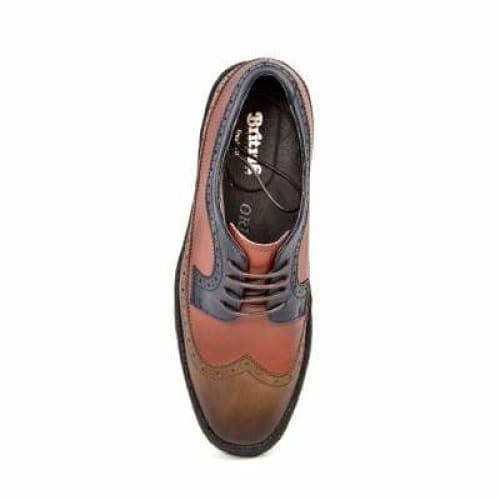 British Walkers Wingtip Men's 3 Tone Brown Rust And Navy Leather Oxfords Shoes by British Walkers – Don't Panic Shoes