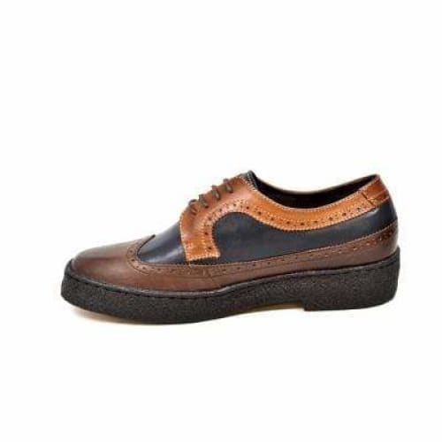 British Walkers Wingtip Men's 3 Tone Navy, Brown And Tan Leather Oxfords Shoes by British Walkers – Don't Panic Shoes