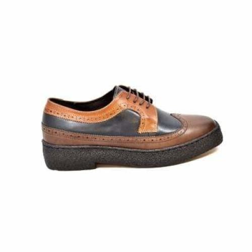 British Walkers Wingtip Men's 3 Tone Navy, Brown And Tan Leather Oxfords Shoes by British Walkers – Don't Panic Shoes