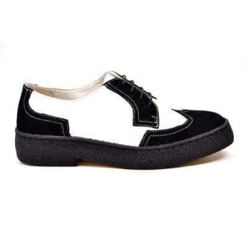 British Walkers Wingtip Men's Black Suede And White Leather Shoes by British Walkers – Don't Panic Shoes