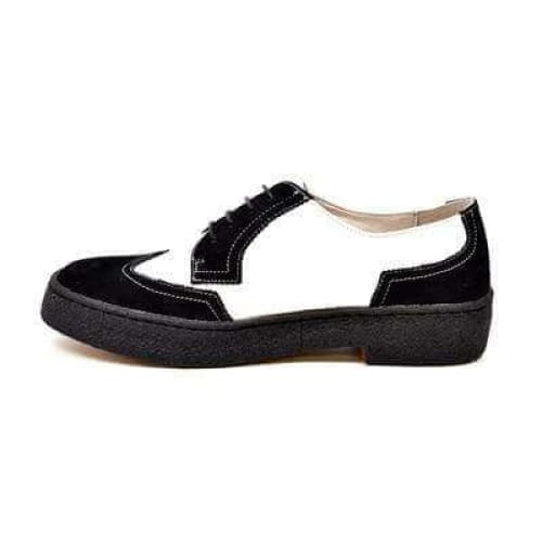 British Walkers Wingtip Men's Black Suede And White Leather Shoes by British Walkers – Don't Panic Shoes
