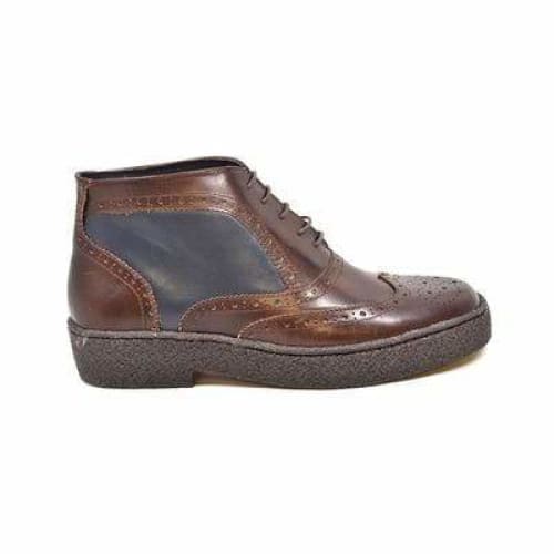 British Walkers Wingtip Men's Two Tone Brown And Navy Leather Shoes by British Walkers – Don't Panic Shoes