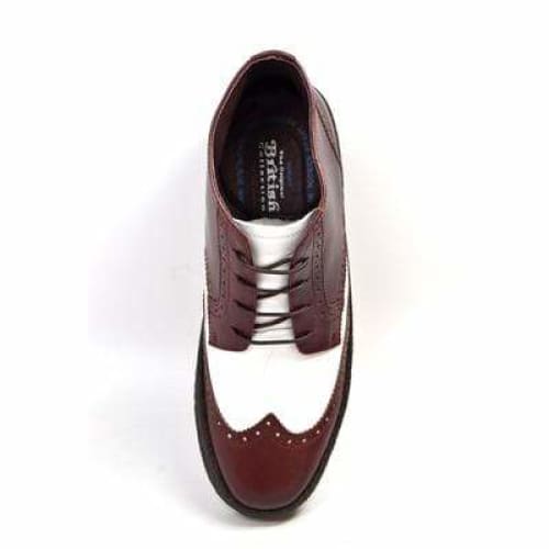 British Walkers Wingtip Two Tone Burgundy And White Leather Shoes by British Walkers – Don't Panic Shoes