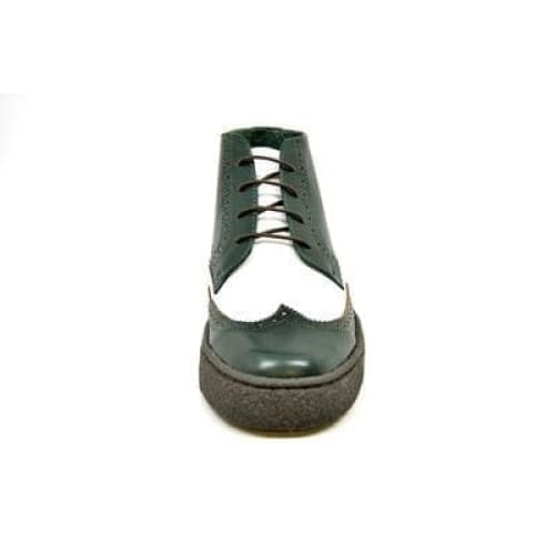 British Walkers Wingtip Two Tone Men's Green And White Leather Shoes by British Walkers – Don't Panic Shoes