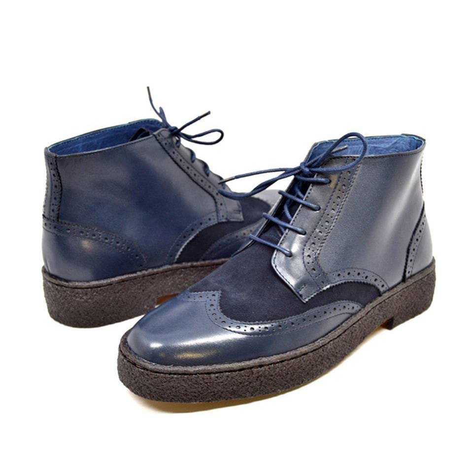 British Walkers Wingtips Limited Edition Men's Black Leather And Suede Chukka Boots Shoes by British Walkers – Don't Panic Shoes